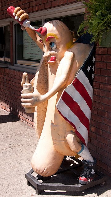 flag and hot dog